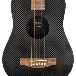 Klos Hybrid Carbon Fiber Acoustic Electric Travel Guitar in Black 155025
