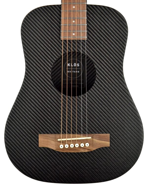 Klos Hybrid Carbon Fiber Acoustic Electric Travel Guitar in Black 155025