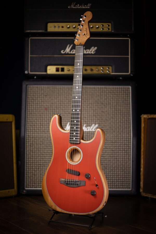 Fender American Acoustasonic Stratocaster Electric Guitar - Dakota Red